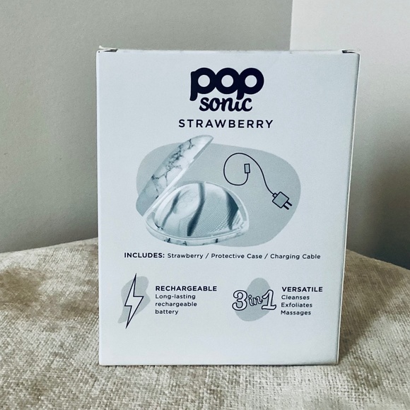 NEW IN BOX - Pop Sonic Strawberry Facial Cleansing Device - Grey Marble - Picture 3 of 3